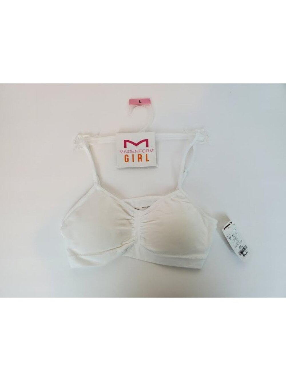 Maidenform Girl White Basic Adjustable Straps Trai